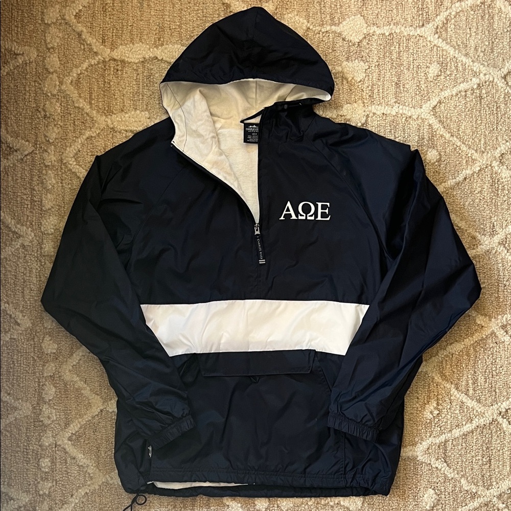 Charles River Apparel Navy and White Fleece Lined Jacket Size:Medium